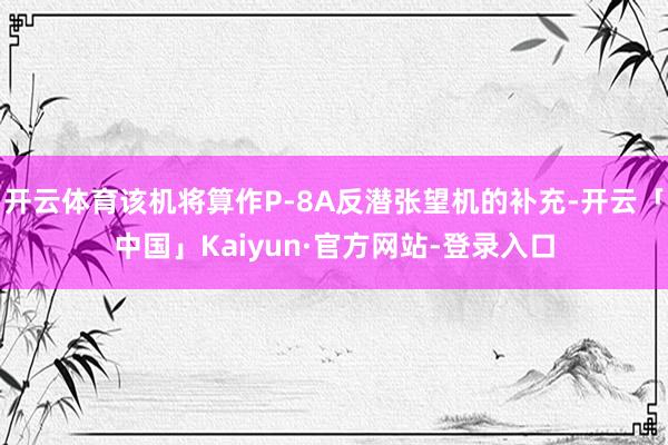 开云体育该机将算作P-8A反潜张望机的补充-开云「中国」Kaiyun·官方网站-登录入口