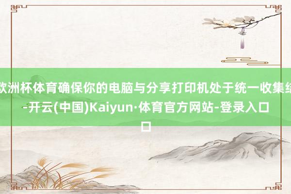 欧洲杯体育确保你的电脑与分享打印机处于统一收集结-开云(中国)Kaiyun·体育官方网站-登录入口