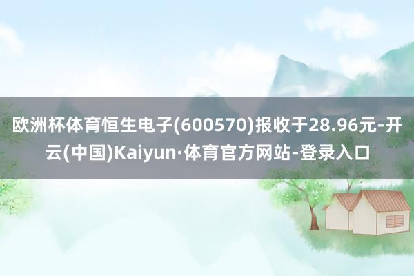 欧洲杯体育恒生电子(600570)报收于28.96元-开云(中国)Kaiyun·体育官方网站-登录入口